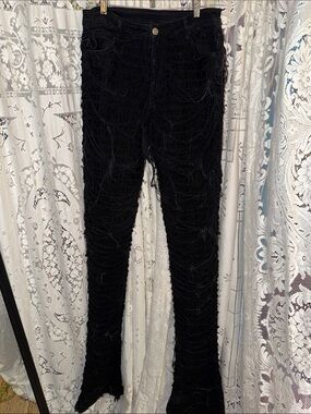 Guapi limited edition flared jeans textured
